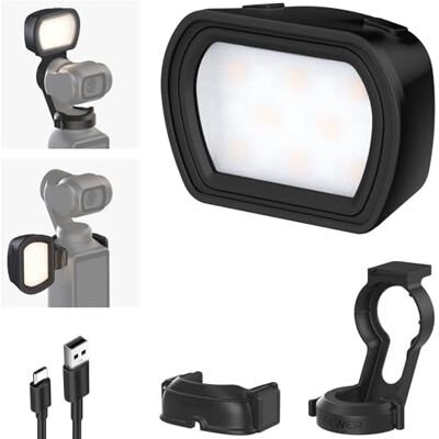 NEEWER BASICS Magnetisch hulplicht, compatibel met DJI OSMO Pocket 3 Gimbal Camera Creator Combo, USB C oplaadbare mini LED vulverlichting bevestiging voor selfie vlog video-opname, M21 zwart NEEWER BASICS Magnetisch hulplicht, compatibel met DJI OSMO Pocket 3 Gimbal Camera Creator Combo, USB C oplaadbare mini LED vulverlichting bevestiging voor selfie vlog video-opname, M21 zwart