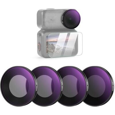 NEEWER ND-filterset compatibel met DJI Osmo Nano (ND8/16/32/64), schroefbare actiecameralens, neutrale dichtheidsfilter, meerlaagse optische glasaccessoires met schermbeschermer, 4 verpakkingen NEEWER ND-filterset compatibel met DJI Osmo Nano (ND8/16/32/64), schroefbare actiecameralens, neutrale dichtheidsfilter, meerlaagse optische glasaccessoires met schermbeschermer, 4 verpakkingen