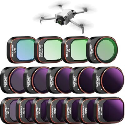 NEEWER ND & CPL & Effect Filterset voor DJI Mini 4 Pro, 16 Pack HD ND16 ND32 ND64 ND128 ND256 ND512 ND1000 ND16/PL ND32/PL ND64/PL ND128/PL ND256/PL, UV, CPL, LPR, Zwarte Diffusie 1/4 NEEWER ND & CPL & Effect Filterset voor DJI Mini 4 Pro, 16 Pack HD ND16 ND32 ND64 ND128 ND256 ND512 ND1000 ND16/PL ND32/PL ND64/PL ND128/PL ND256/PL, UV, CPL, LPR, Zwarte Diffusie 1/4