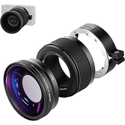 NEEWER Groothoeklens compatibel met Sony ZV1-camera, 2-in-1 18 mm HD-groothoek en 10-voudige macro extra lens met verlengbuis, bajonetlensadapter, reinigingsdoekje (zwart frame) 18mm HD groothoek en 10x macro extra lens, met verlengbuis, bajonet lensada NEEWER Groothoeklens compatibel met Sony ZV1-camera, 2-in-1 18 mm HD-groothoek en 10-voudige macro extra lens met verlengbuis, bajonetlensadapter, reinigingsdoekje (zwart frame) 18mm HD groothoek en 10x macro extra lens, met verlengbuis, bajonet lensada