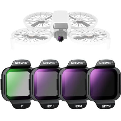 NEEWER ND-filterset compatibel met DJI Flip Drone (4-pack), ND16 ND64 ND256 CPL Snap On Multicoated HD Optisch Glas Neutrale Dichtheid Circulaire Polariserende Lens Filter Accessoires Kit, FL-N33 NEEWER ND-filterset compatibel met DJI Flip Drone (4-pack), ND16 ND64 ND256 CPL Snap On Multicoated HD Optisch Glas Neutrale Dichtheid Circulaire Polariserende Lens Filter Accessoires Kit, FL-N33
