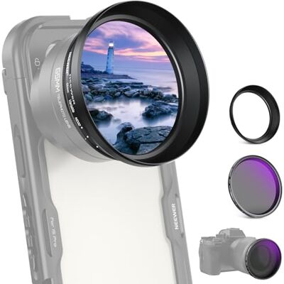 NEEWER 58 mm variabele ND-filter met 62 mm lenskap, ND2-32 1-5 stops verstelbaar neutraal dichtheidsfilter voor 65 mm telelens en 58 mm cameralens, FL-105 NEEWER 58 mm variabele ND-filter met 62 mm lenskap, ND2-32 1-5 stops verstelbaar neutraal dichtheidsfilter voor 65 mm telelens en 58 mm cameralens, FL-105