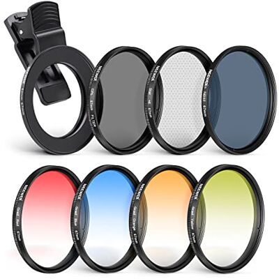 NEEWER 67 mm lensfilterset met telefoonlensclip, CPL, ND32, 6-punts sterrenfilter, graduele filter (4 kleuren), compatibel met iPhone 15 14 Pro MAX 13 12 11 Canon Nikon Sony Compatibel met iPhone 17 16 16e 15 14 Pro Max Plus Android Samsung S26 S25 Ultr NEEWER 67 mm lensfilterset met telefoonlensclip, CPL, ND32, 6-punts sterrenfilter, graduele filter (4 kleuren), compatibel met iPhone 15 14 Pro MAX 13 12 11 Canon Nikon Sony Compatibel met iPhone 17 16 16e 15 14 Pro Max Plus Android Samsung S26 S25 Ultr