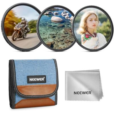 NEEWER 82 mm variabele ND2-32 + CPL + 1/4 zwarte diffusie filterset (3 stuks) met antireflecterende coating, anti-vingerafdruk, etui, reinigingsdoek voor cameralenzen NEEWER 82 mm variabele ND2-32 + CPL + 1/4 zwarte diffusie filterset (3 stuks) met antireflecterende coating, anti-vingerafdruk, etui, reinigingsdoek voor cameralenzen