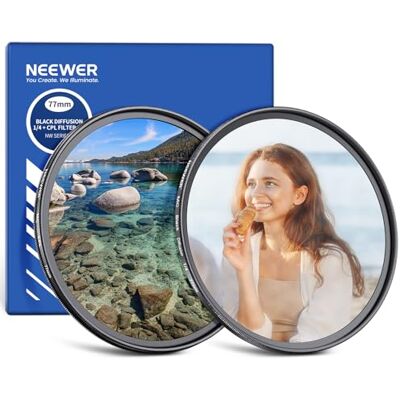 NEEWER 77mm CPL + Black Mist Diffusion 1/4 Filter Set (2 Pack), Multicoated Optisch Glas Circulaire Polarisatie & Dromerig Zacht Filmisch Effect Filter voor Cameralens NEEWER 77mm CPL + Black Mist Diffusion 1/4 Filter Set (2 Pack), Multicoated Optisch Glas Circulaire Polarisatie & Dromerig Zacht Filmisch Effect Filter voor Cameralens