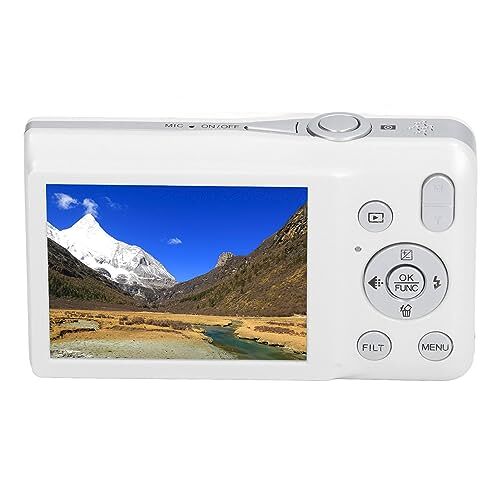 Akozon Digitale Videocamera Digitale Camera 8K HD 68MP 2,7 Inch Scherm 16X Zoom Timeropname Schoonheidsfilter Video-opname Compacte Digitale Camera (Wit)
