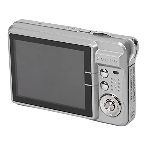 KAKAKE Vlogcamera, oplaadbare 4K draagbare 2,7-inch LCD digitale camera voor fotografie(Zilver)