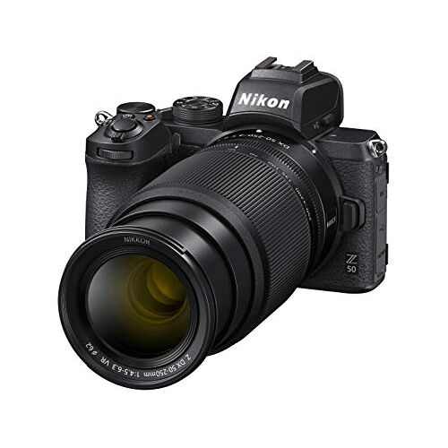 Nikon Z 50 compact systeemcamera + NIKKOR Z DX 16-50mm + 50-250mm lenzen/objectieven GROOT ZOOM BEREIK Grote Z lens vatting voor hoogste kwaliteit beelden 4K video VOA050K002, zwart