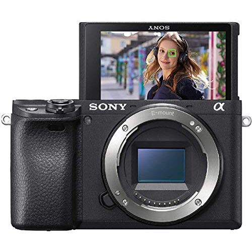 Sony Alpha 6400 E-Mount Systeemcamera, 24 MP, 4K Video, 180° Klapscherm, XGA OLED-Zoeker, Alleen Behuizing, Zwart