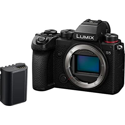 Panasonic Lumix S DC-S5AMB full-frame systeemcamera met 24 MP (5-assige optische stabilisator, OLED-vizier, Raw, WiFi, 4K) met extra DMW-BLK22 accu, zwart Panasonic Lumix S DC-S5AMB full-frame systeemcamera met 24 MP (5-assige optische stabilisator, OLED-vizier, Raw, WiFi, 4K) met extra DMW-BLK22 accu, zwart