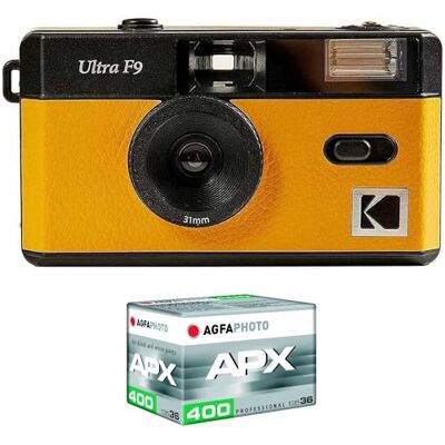 Herbruikbare Kodak F9 35mm Camera - Groothoek, Flitser, 400 ASA Film Herbruikbare Kodak F9 35mm Camera - Groothoek, Flitser, 400 ASA Film