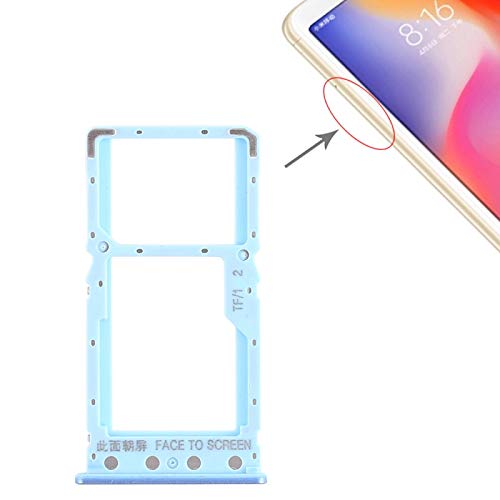 CRNKJ ZYGX YYKNN SIM-kaartlade + SIM-kaartlade/Micro SD-kaartlade Voor Xiaomi Redmi 6 / Redmi 6A (Color : Blue)