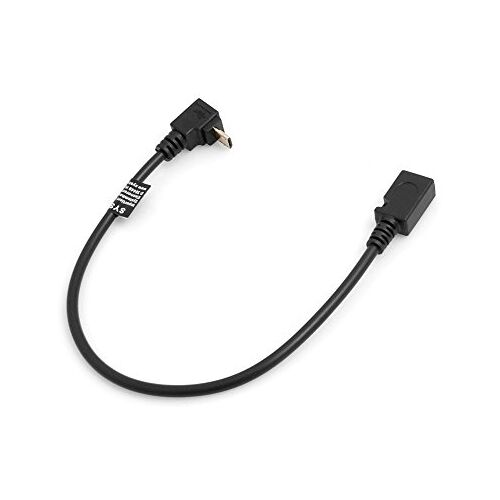 SYSTEM-S Micro USB 90° graden neerwaartse hoek naar Micro USB Adapter Kabel Verlengkabel 27 cm