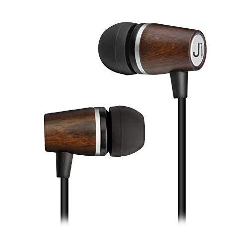 SBS JAZ Woody Ebony hoofdtelefoon met 3,5 mm jackstekker, geïntegreerde microfoon en antwoord-/oproep-knop