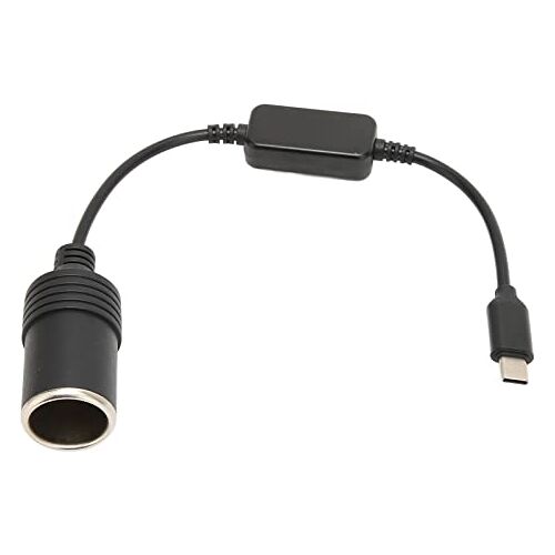 Vikye USB Man-vrouw Sigarettenaansteker Adapter, 5V USB C Male Naar 12V Sigarettenaansteker Vrouwelijke Power Adapter Converter voor Auto Elektronica Accessoires 11.8in