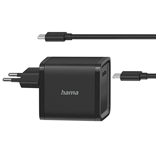 Hama Universele notebook-voeding 5V, 9V, 12V, 15V, 20V (universele voeding voor laptop, tablet, smartphone, vervangende voeding 45W/3A, snellader met PD 3.0, USB-C-snellaadkabel, USB 3.0-kabel, 2m)