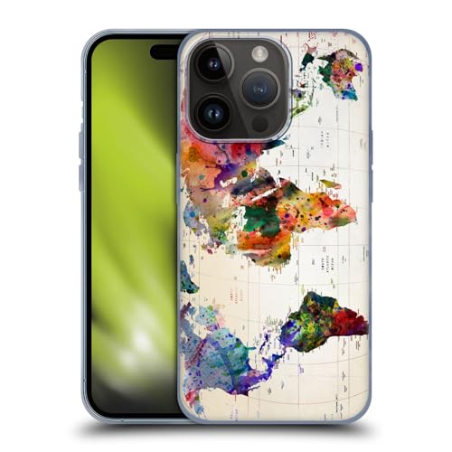 Head Case Designs Officieel Gelicentieerd Mark Ashkenazi Kaart Van De Wereld Popcultuur Soft Gel Case Hoesje compatibel met Apple iPhone 15 Pro