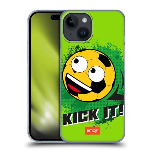 Head Case Designs Officieel Gelicentieerd emoji® Schop het Voetbal Hard Back Case Hoesje compatibel met Apple iPhone 15