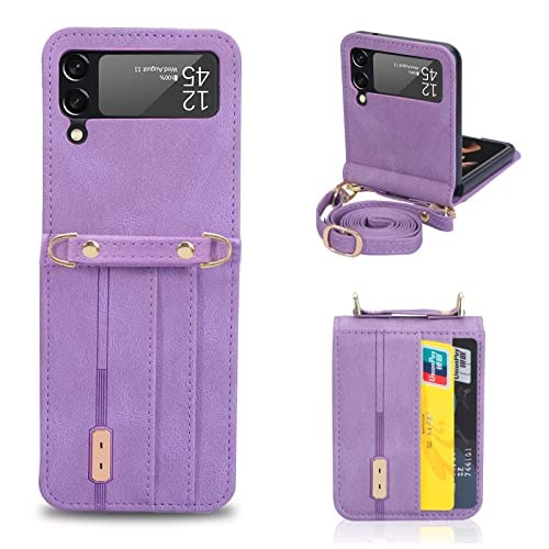 Custodia ® Z Flip4 Flip Hoesje,Z Flip4 Flip Leather Hoesje,Z Flip4 Diagonal Bag Case,Z Flip4 Business Folio Cover,Z Flip4 Hoesje Case Cover Shell Shield Compatibel voor Samsung Galaxy Z Flip4(3)