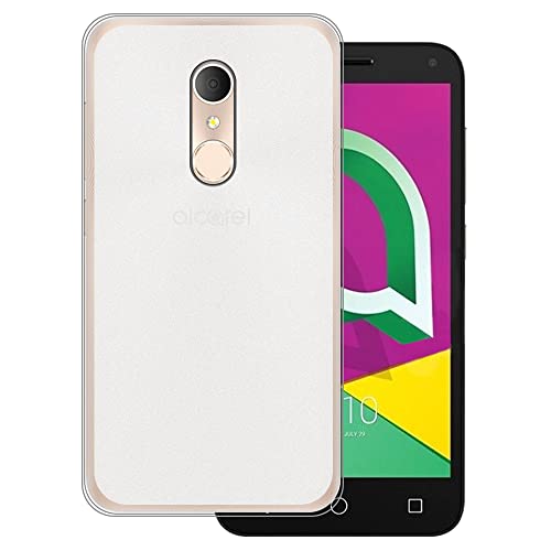 MILEGAO voor Alcatel U5 3G 4047 4047D Ultra Dunne Telefoongeval, Gel Pudding Zachte Siliconen Telefoon Case voor Alcatel U5 3G 5" (Wit)