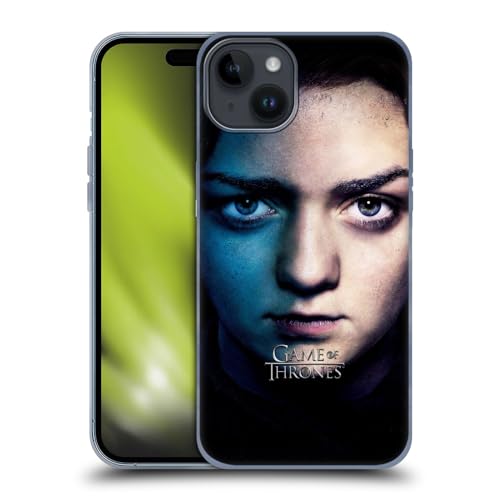 Head Case Designs Officieel Gelicentieerd HBO Game of Thrones Arya Stark Valar Morghulis Soft Gel Case Hoesje compatibel met Apple iPhone 15 Plus