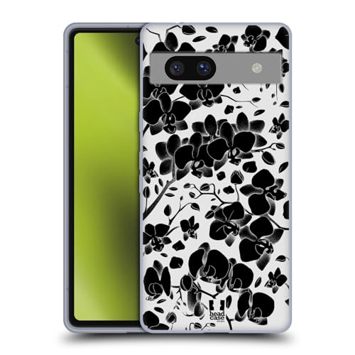 Head Case Designs Orchidee bloesems Lithografische Bloeit Soft Gel Case Hoesje compatibel met Google Pixel 7a