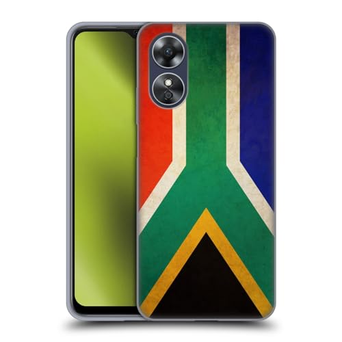 Head Case Designs Zuid-Afrika Zuidafrikaanse Vintage Vlaggen Soft Gel Case Hoesje compatibel met Oppo A17