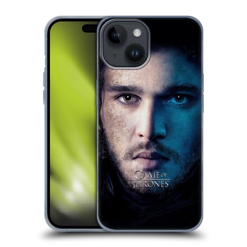 Head Case Designs Officieel Gelicentieerd HBO Game of Thrones Jon Sneeuw Valar Morghulis Soft Gel Case Hoesje compatibel met Apple iPhone 15