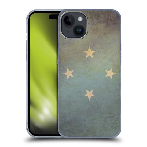 Head Case Designs Federale Staten van Micronesië Micronesië Vintage Vlaggen Set 2 Soft Gel Case Hoesje compatibel met Apple iPhone 15 Plus