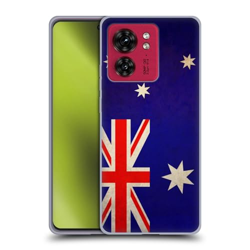 Head Case Designs Australische Australische Vintage Vlaggen Soft Gel Case Hoesje compatibel met Motorola Moto Edge 40