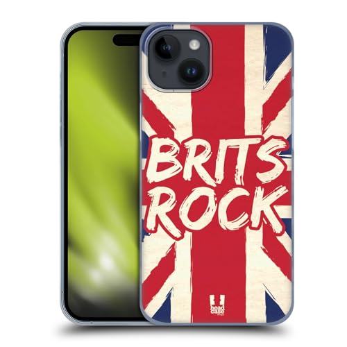 Head Case Designs Britten Rock Britse trots Hard Back Case Hoesje compatibel met Apple iPhone 15 Plus