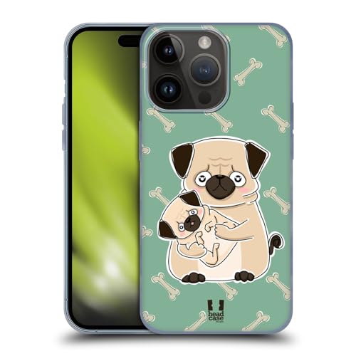 Head Case Designs Moppen Dier met nakomelingen Soft Gel Case Hoesje compatibel met Apple iPhone 15 Pro