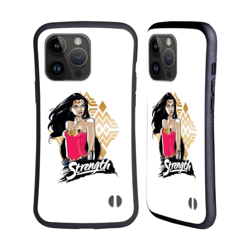 Head Case Designs Officieel Gelicentieerd Wonder Woman DC Comics Sterkte Grafische kunsten Hybrid Behuizing compatibel met Apple iPhone 15 Pro Max