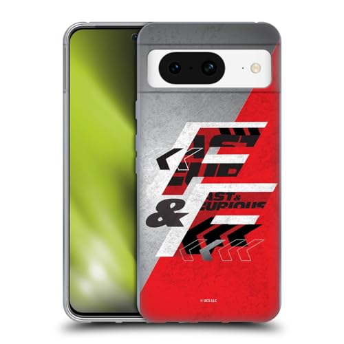 Head Case Designs Officieel Gelicentieerd Fast & Furious Franchise F&F Rood Kunst Met Logo Soft Gel Case Hoesje compatibel met Google Pixel 8