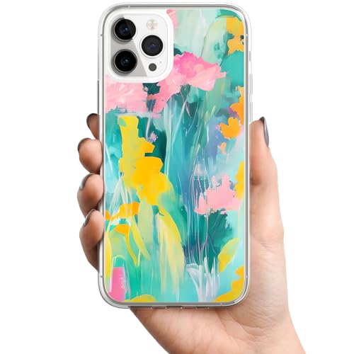 Berkin Arts Transparant hoesje compatibel met Magsafe iPhone 15 Pro Max met bloemmotief schattig bumperhoesje abstract expressionisme