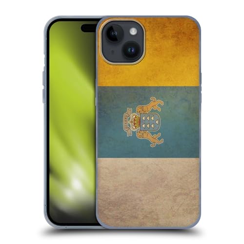 Head Case Designs Canarische Eilanden Canarische Eilanden Vintage Vlaggen Set 3 Soft Gel Case Hoesje compatibel met Apple iPhone 15 Plus