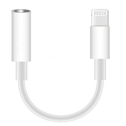 PRENDELUZ Audioadapter naar 3,5 mm jack, wit voor iPhone 7/8/X/12/13/14