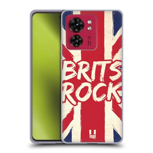 Head Case Designs Britten Rock Britse trots Soft Gel Case Hoesje compatibel met Motorola Moto Edge 40