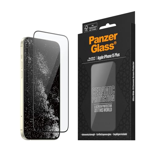 Panzer Glass PanzerGlass™ Keramische Schermbeveiliging voor iPhone 15 Plus 5x Sterkere Schermbeveiliging, Ohara glas met Astronomische Sterkte, Eenvoudige Installatie