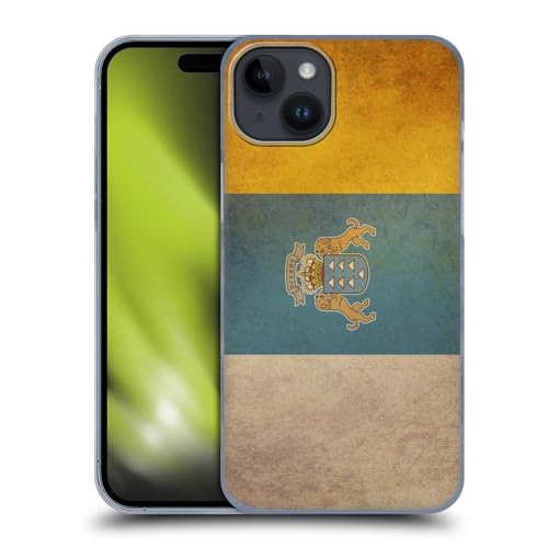 Head Case Designs Canarische Eilanden Canarische Eilanden Vintage Vlaggen Set 3 Hard Back Case Hoesje compatibel met Apple iPhone 15 Plus