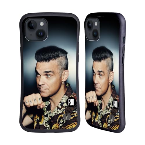 Head Case Designs Officieel Gelicentieerd Robbie Williams Liefde Tattoo Kalender Hybrid Behuizing compatibel met Apple iPhone 15 Plus