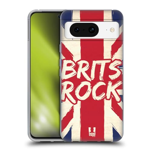 Head Case Designs Britten Rock Britse trots Soft Gel Case Hoesje compatibel met Google Pixel 8