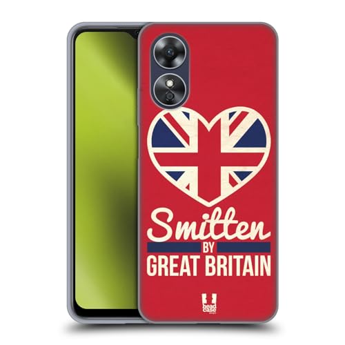 Head Case Designs Smitten Door Groot-Brittannië Britse trots Soft Gel Case Hoesje compatibel met Oppo A17