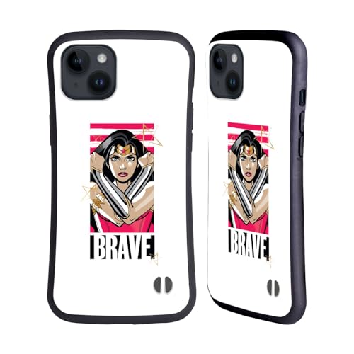 Head Case Designs Officieel Gelicentieerd Wonder Woman DC Comics Dappere Grafische kunsten Hybrid Behuizing compatibel met Apple iPhone 15 Plus