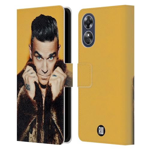 Head Case Designs Officieel Gelicentieerd Robbie Williams Bontjas Kalender Lederen Book Portemonnee Cover compatibel met Oppo A17