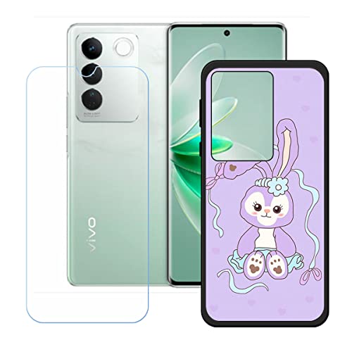 Generic KE125 TPU Cover voor Vivo S17 + HD gehard glas, siliconen omhulsel bumper beschermende achterkant van 9 hardheden anti-kras schermbeschermer voor Vivo S17 (6,7 inch) KE125