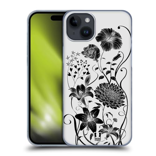 Head Case Designs Wilde Bloemen Lithografische Bloeit Hard Back Case Hoesje compatibel met Apple iPhone 15 Plus