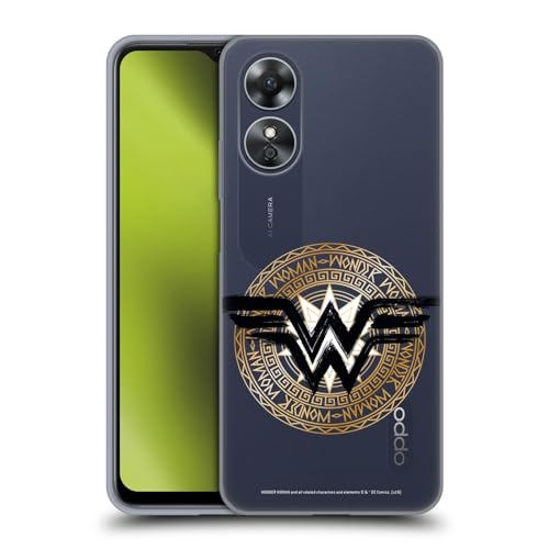 Head Case Designs Officieel Gelicentieerd Wonder Woman DC Comics Schild 2 Grafische kunsten Soft Gel Case Hoesje compatibel met Oppo A17