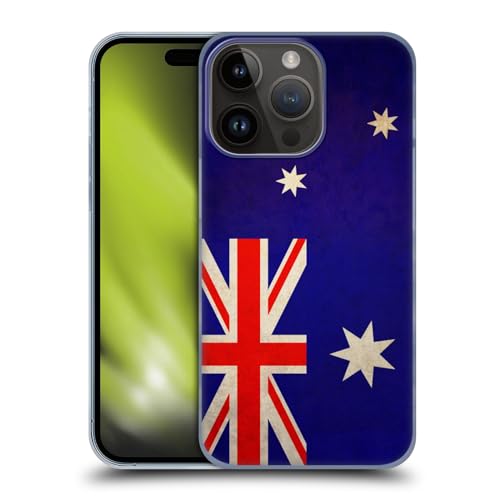 Head Case Designs Australische Australische Vintage Vlaggen Hard Back Case Hoesje compatibel met Apple iPhone 15 Pro