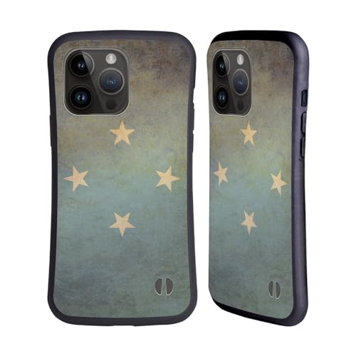 Head Case Designs Federale Staten van Micronesië Micronesië Vintage Vlaggen Set 2 Hybrid Behuizing compatibel met Apple iPhone 15 Pro Max